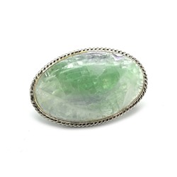 Брошь с флюоритом " Овал " 44*28мм.