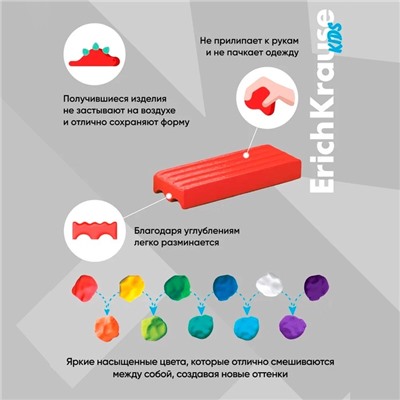 Пластилин 16 цветов, 216 г, ErichKrause "Kids Space Animals", со стеком, в картонной упаковке