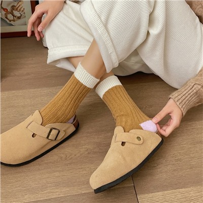 Winter demi-season keep warm woolen Japanese comfortable socks, increased thickness, mid-length