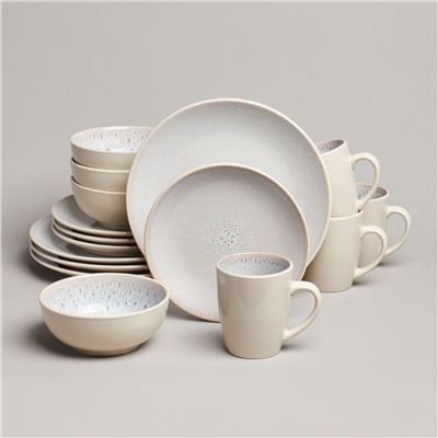 НАБОР ПОСУДЫ ОБЕДЕННОЙ BRONCO "CROCUS" НА 4 ПЕР. 16 ПР. БЕЖ (КОР=1НАБ.)