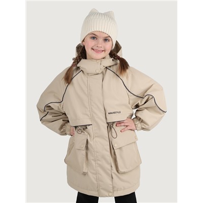 Парка утеплённая для девочки NIKASTYLE 5м3425 Латте