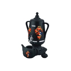 Самовар Добрыня DO-432 4л/1л Снегирь на  черном пластик (4) оптом