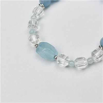 Радуга Самоцветов Браслет из Аквамарина и Горного Хрусталя