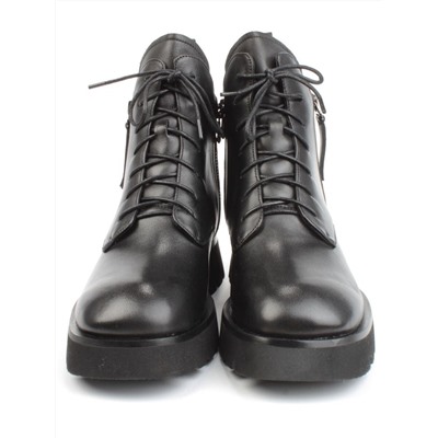 01-CA112-1 BLACK Ботинки демисезонные женские (натуральная кожа, байка)