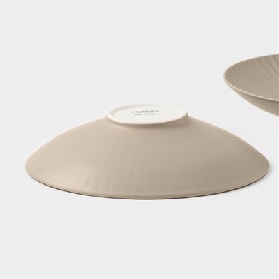 Тарелки Magistro Jarwah Lausanne, 600 мл, 21.5×5 см, глубокие, набор 2 шт., фарфор, коричневые