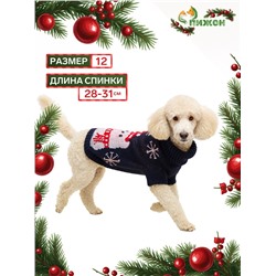 Свитер для животных, размер 12 (ДС 28-31, ОГ 32-40, ОШ 20-24 см), синий