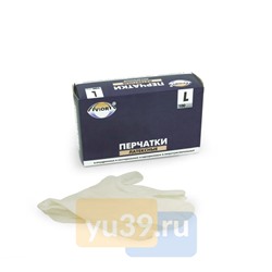 Перчатки Aviora одноразовые латексные, размер L, 1/100 шт.