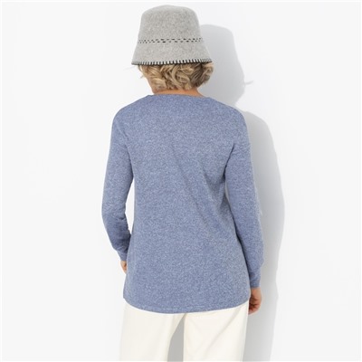 Лонгслив из мягкого трикотажа, Мелодия цвета (голубой)