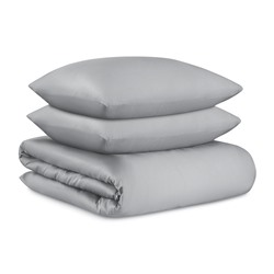 Комплект постельного белья из премиального сатина светло-серого цвета из коллекции Essential, 150х20