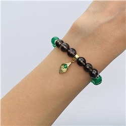 Радуга Самоцветов Браслет из Агата тон. и Раухтопаза с подвеской