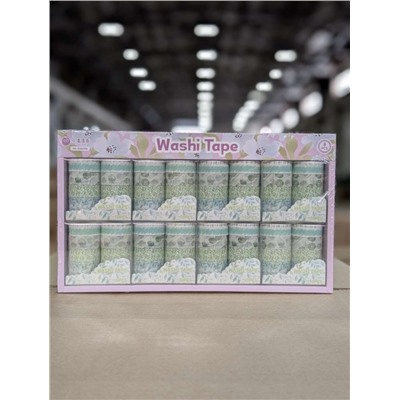 Набор декоративного скотча 10 шт. "Flower power", green, шоу-бокс 8 шт.