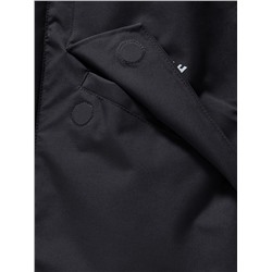 Парка зимняя подростковая для мальчика с капюшоном и мехом черного цвета 9535Ch