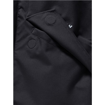 Парка зимняя подростковая для мальчика с капюшоном и мехом черного цвета 9535Ch