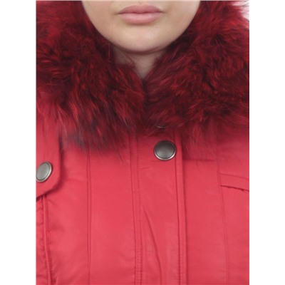 9022 RED Куртка зимняя женская (пух, натуральный мех)