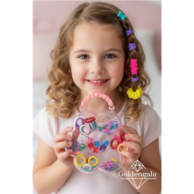 Набор детский аксессуаров для волос в сумочке 167 предметов (1)