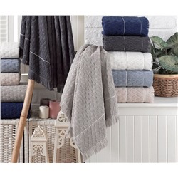 Махровые Лицевые Полотенца с Бахромой 50x90 см. 6 шт/уп. Cotton YAKUT- Sikel