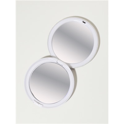 Зеркало складное «Единороги», d=7.5 см, белое, бирюзовое