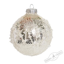 Шар "Льдинки" серебряный (стекло) 8 см