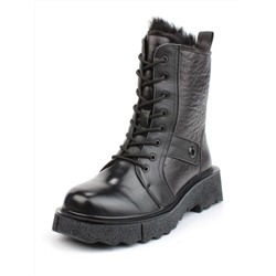 04-YPM5827A BLACK Ботинки зимние женские (натуральная кожа, натуральный мех)