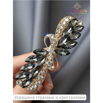 Заколка автомат для волос с кристаллами 6 штук  «Блеск элегантности» ЭЛЗ7/07