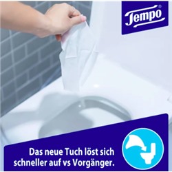 Tempo Feuchtes Toilettenpapier Sanft & Sensitiv Komfortbeutel, 40 St, Темпо Влажная туалетная бумага для нежной и чувствительной кожи, 40 шт.