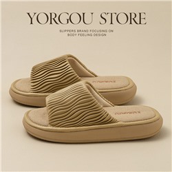 Polyurethane slippers, breathable non-slip footwear indoor, absorbs sweat and smell, cotton and linen