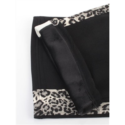 008 BLACK/LEOPARD Костюм спортивный зимний женский (95% хлопок, 5% полиэстер)