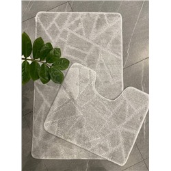 Комплект ковриков для ванной и туалета My Crystal ГЕОМЕТРИЯ Мозайка 50*80 и 40*50 серый