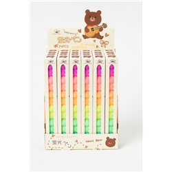 Маркер текстовыделитель "Rainbow bear", 5 в 1, mix, шоу-бокс 24 шт.