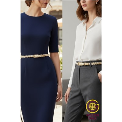 Ремень женский косичка 1х105 см Р14 светло-бежевый