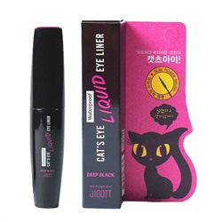 Jigott Водостойкая жидкая подводка для глаз / Cat's Eye Waterproof Liquid Eyeliner Deep Black, глубокий черный