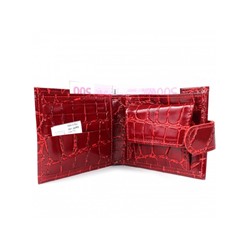 Портмоне женское Croco-ПР-901 натуральная кожа 2 отд,  4 карм,  красный скат (74)  207294