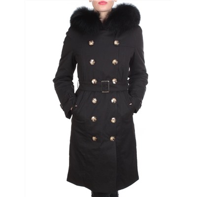 21002 BLACK Пальто зимнее женское MAILILUO (150 гр. холлофайбера)