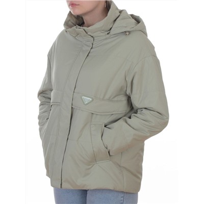 7060 LT. GREEN (OLIVE) Куртка демисезонная женская (100 гр. холлофайбер)