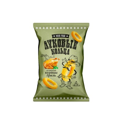 «Mini Free», луковые кольца со вкусом курицы гриль, 45 г