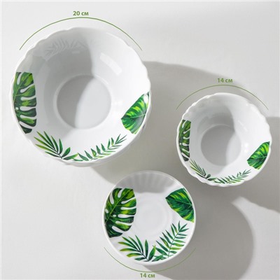 Столовый сервиз «Лист папоротника», 37 предметов, стеклокерамика, белый