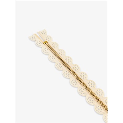 Молния металлическая, №3, неразъёмная, замок автомат, 30 см, бежевая