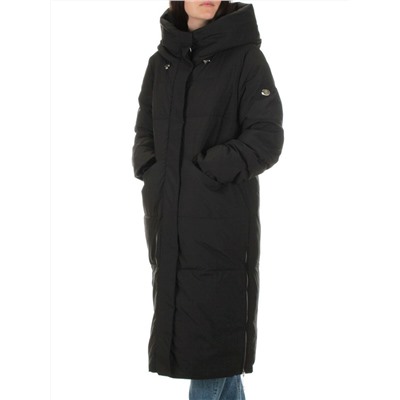22373 BLACK Пальто зимнее женское облегченное (150 гр. холлофайбера)