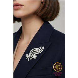 Брошь средняя "Веточка со стразами"  БР4/8