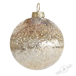 Шар "Ледяной дождь" зеркальный шампань (стекло) 8 см