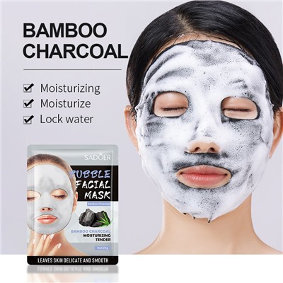 Пузырьковая тканевая маска с бамбуковым углем SADOER