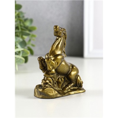 Фигурка гипс «Конь на дыбах», 10 см, под латунь