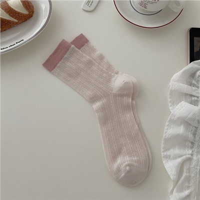 Colored brand summer thin knee socks, Korean style, mid-length