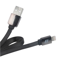 USB кабель Lightning 1.0м ПЛОСКИЙ  (в коробке) черный (ELTRONIC)