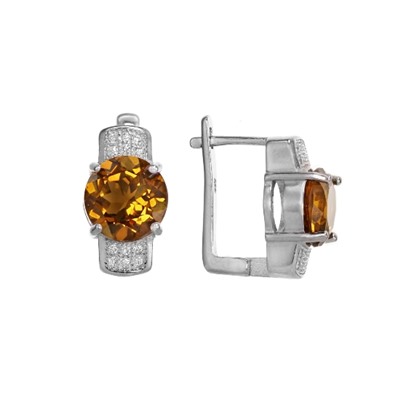 Серьги 'Аркадия' с султанитом и фианитами ТДСН.820СТR