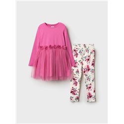 Комплект для девочки: платье, леггинсы