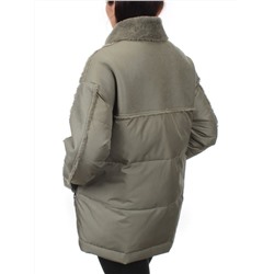 902 GRAY/GREEN Куртка зимняя облегченная женская (холлоффайбер 150 гр., искусственная дубленка)