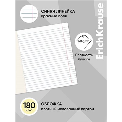 Тетрадь 18 листов в линейку, ErichKrause «Классика», обложка мелованный картон, жёлтая