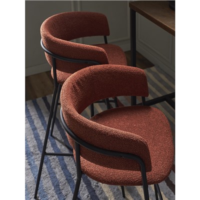 Стул полубарный Helning, букле, терракота