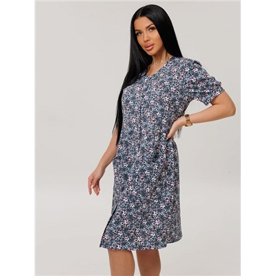 Женский халат Х-153(К) / Серый (цветы)